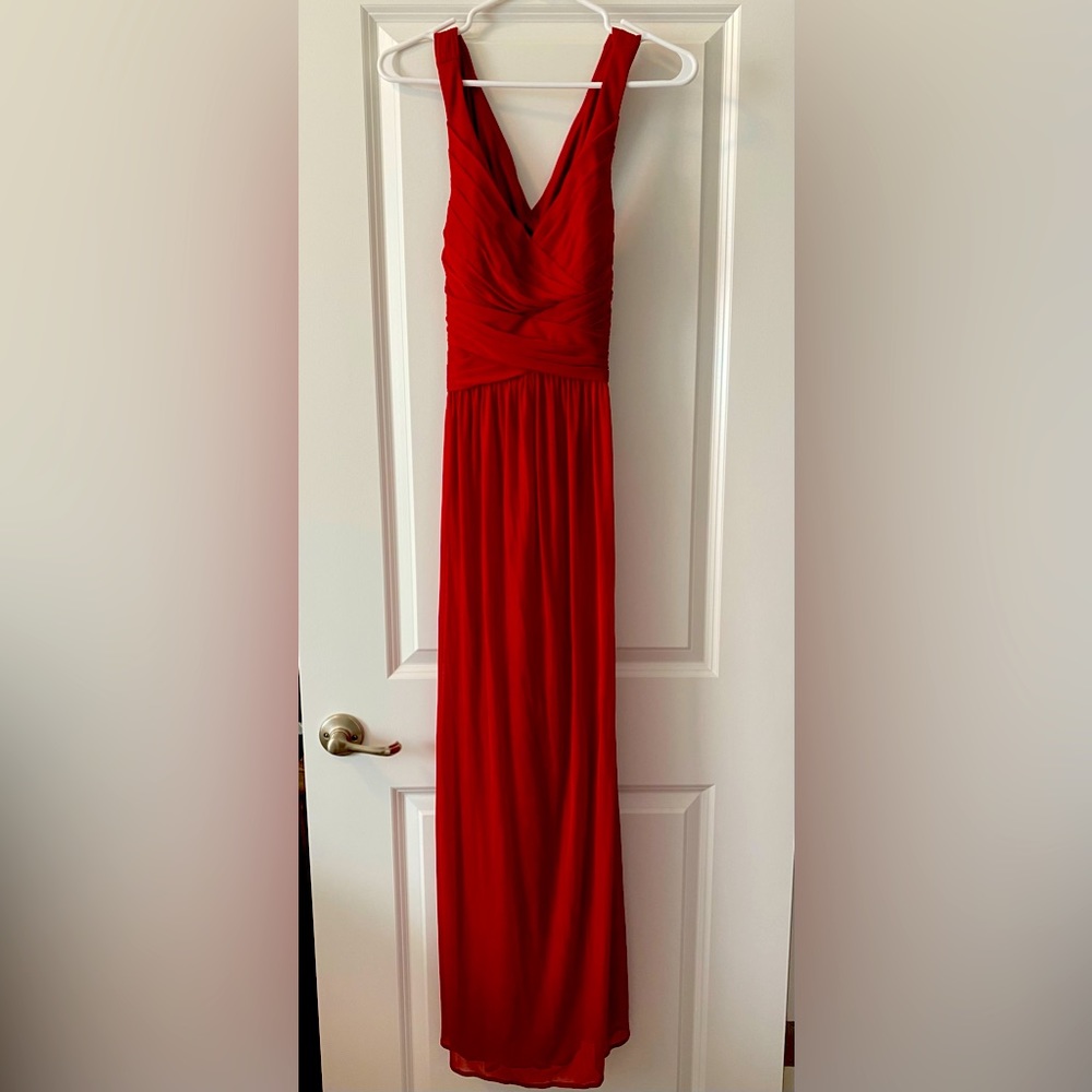 David’s Bridal Red Bridesmaid Dress